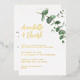 Folie Hochzeit Eukalyptus Details und Einladung