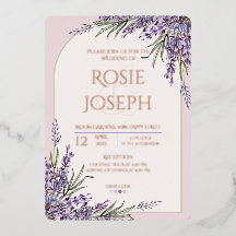 Folie Lavendel Hochzeitseinladung