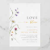 Folie | Liebe im Brautparty Wildblume Folieneinladung (Vorderseite)