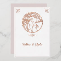 Folie-Linien-Paar-Hochzeitseinladung