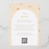 Folie | Little Ray of Sunshine QR Girl Baby Shower Folieneinladung (Rückseite)