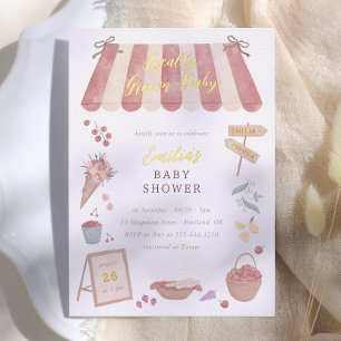 Folie Lokal Aufgezogene Baby-Bauernmarkt-Baby-Part Folieneinladung