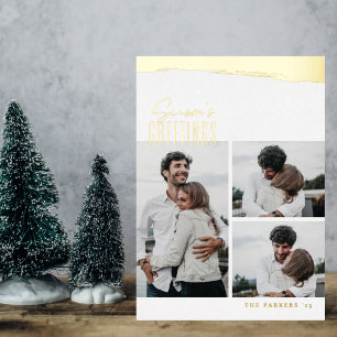 Folie-Pinselstrich-Schrift-Collage-Weihnachtskarte Folieneinladung