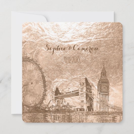 Folie PixDezinesLondon für städtische/Imitate Einladung (Vorderseite)