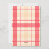 Folie Rosa Karo Vintage Feiertagskarte (Rückseite)