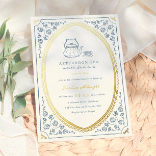 Folie   Whimsicaler Vintage-Teeparty-Brautstrauß Folieneinladung