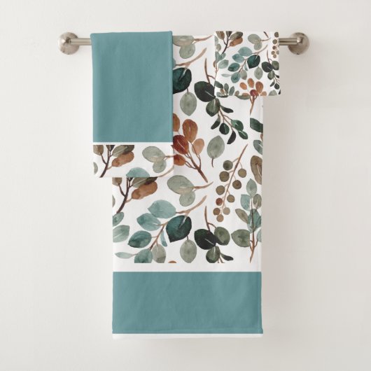 Folien Aquamarin, grün, Moos, braun Badhandtuch Set (Insitu)