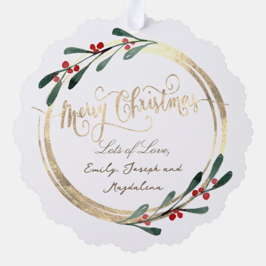 Folien aus Imitat Frohe Weihnachten Ornament Karte (Rückseite)