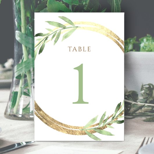 Folien aus Imitat und grüne Blätter Tischnummer 1