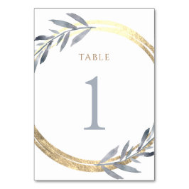 Folien aus Imitaten und staubblaue Tischnummer 1