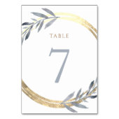 Folien aus Imitaten und staubblaue Tischnummer 7 (Rückseite)