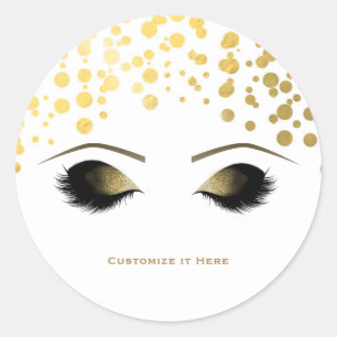 Folien-Konfetti-Punkte Gold Make-up Wimpern Glamou Runder Aufkleber