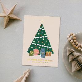 Folien-Retro-Vintage-Weihnachtsbaum-Feiertagskarte Folieneinladung