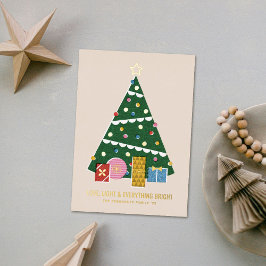 Folien-Retro-Vintage-Weihnachtsbaum-Feiertagskarte Folieneinladung