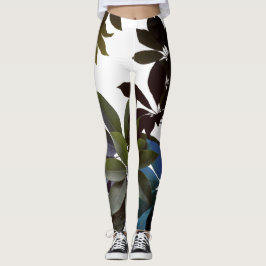 Folien, tropische Blätter Leggings
