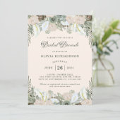 Folien und Bläschen| Blütenrosa Bridal Brunch Einladung (Stehend Vorderseite)