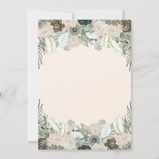 Folien und Bläschen| Blütenrosa Bridal Brunch Einladung (Rückseite)