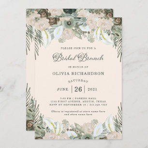 Folien und Bläschen Blütenrosa Bridal Brunch Einladung