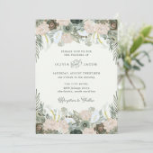 Folien und Bläschen| Light Green Wedding Einladung (Stehend Vorderseite)