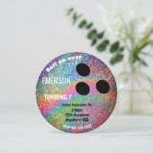 FOLIENBOWLING BALL, Bowling, Geburtstagsparty Glow Einladung (Stehend Vorderseite)