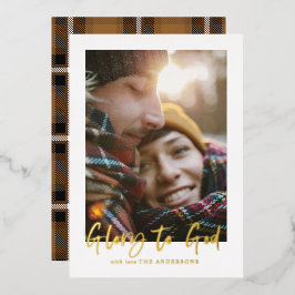 Folienskriptor zum guten Senf-Tartan-Foto Folien Feiertagskarte