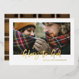 Folienskriptor zum guten Senf-Tartan-Foto Folien Feiertagskarte