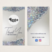 Folienverpackung für Imitate aus Silber, Glitzer (Vorne & Hinten)