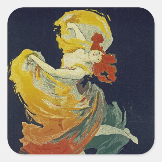 Folies Berger ~ La Loie Fuller Quadratischer Aufkleber (Vorderseite)