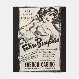 Folies Bergere aus den 30er Jahren und Druck Fleecedecke