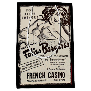 Folies Bergere aus den 30er Jahren und Druck Mittlere Geschenktüte
