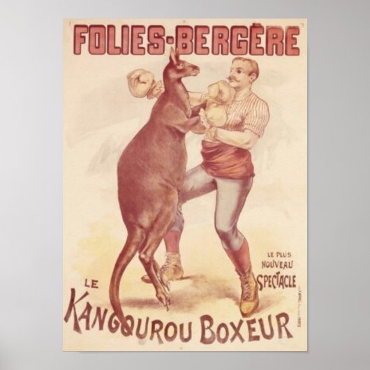 Folies Bergere — Boxing kangaroos Poster (Vorne)
