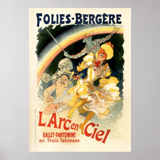 FOLIES BERGERE Cheret Paris Cabaret Vintage Poster (Vorne)
