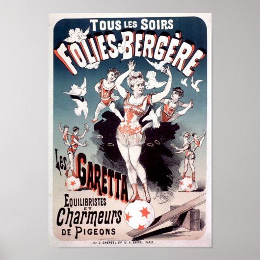 Folies Bergere, Les Garetta Vintager französischer Poster (Vorne)