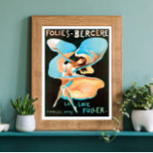 Folies Bergere Paris Showgirl, Flapper Girl aus de Poster