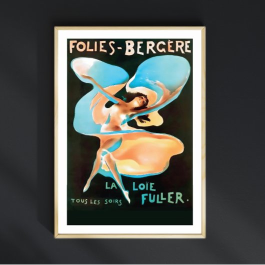 Folies Bergere Paris Showgirl, Flapper Girl aus de Poster