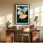 Folies Bergere Paris Showgirl, Flapper Girl aus de Poster