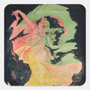 Folies Bergeres: Loie Fuller, Frankreich Quadratischer Aufkleber