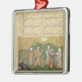 Folio 39, a-Gartenszene, vom 'Bustan von Sa'd Silbernes Ornament (Links)