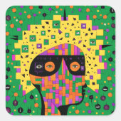 Folk 001 Nancy Quadratischer Aufkleber (Vorderseite)