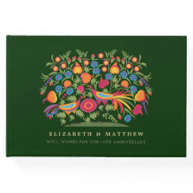Folk Art 70. Wedding Anniversary Guest Books