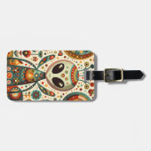 Folk Art Alien Bug Gepäckanhänger (Vorderseite horizontal)