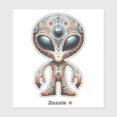 Folk Art Alien Sticker (Blatt)