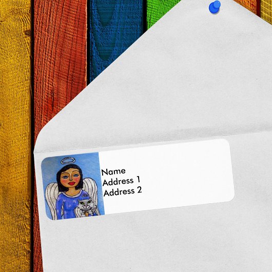 Folk Art Angel Cat Angel