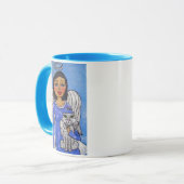 Folk Art Angel Cat Angel auf Cloud Tasse (Vorderseite Links)