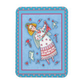 FOLK ART ANGEL, CAT UND FLIEGENDE HERZWERTE VALENT MAGNET (Vertikal)