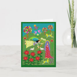 Folk Art Angel Gabriel und die Jungfrau Mary Karte