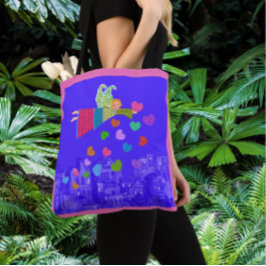 Folk Art Angel Hearts Tasche