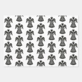 Folk Art Angel Muster Geschenkpapier Set (Vorderseite)