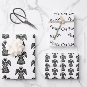 Folk Art Angel Muster Geschenkpapier Set