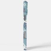 Folk Art Arctic Fox im Schnee mit Holly Case-Mate iPhone Hülle (Rückseite / Rechts)